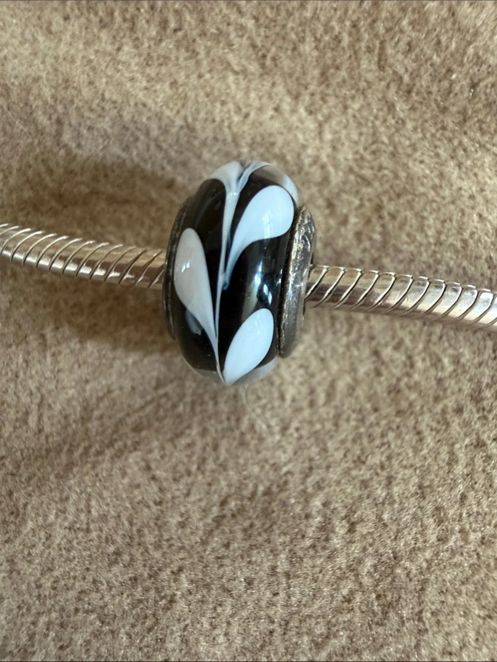 Pandora Black and White Swirl Bead
